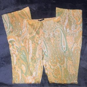 Zara print flare parsley pants NWT